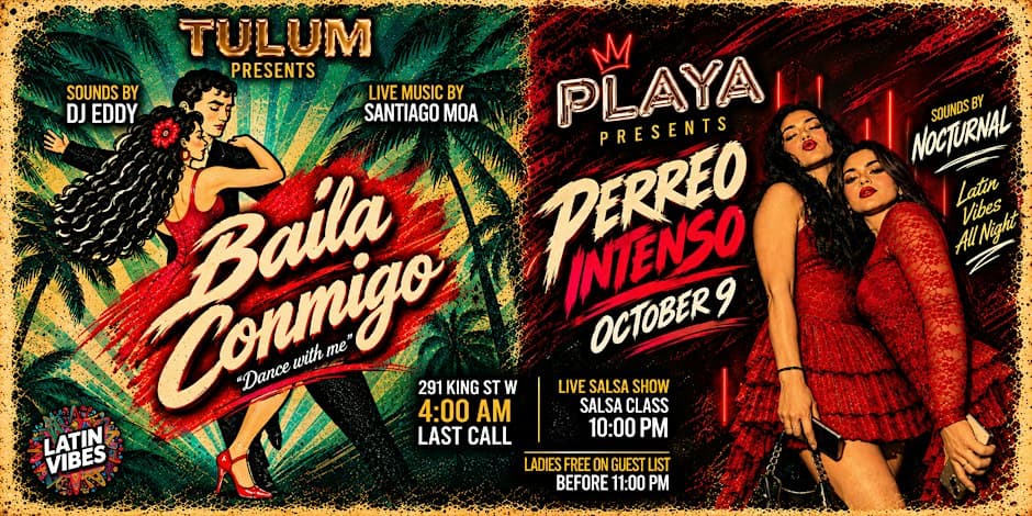 TWO VIBES. ONE NIGHT. BAILA CONMIGO Salsa • Latin Vibes